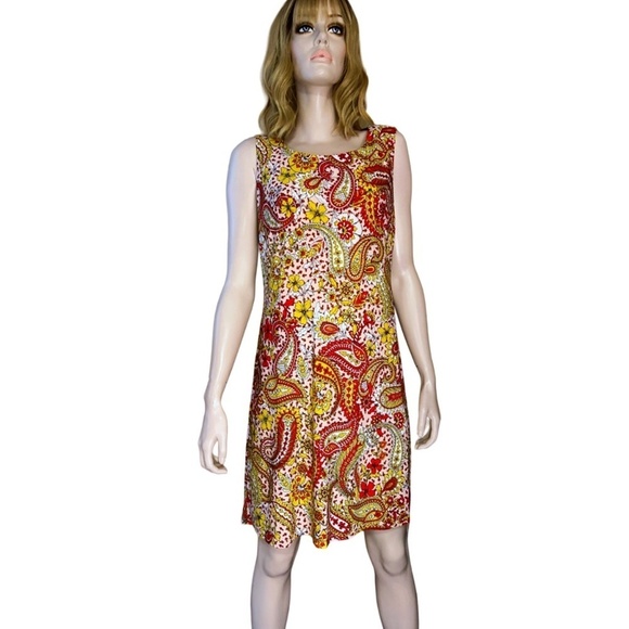 Tommy Hilfiger Dress Jesey Knit Paisley Floral Sleeveless Versatile Sleeveless - Picture 11 of 13